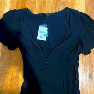NWT forever 21 pleated waist black dress